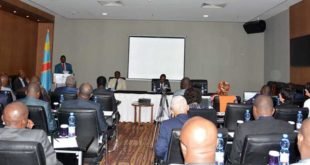 Oly Ilunga, Ministre de la Santé au Kempinski Hotel Fleuve/ouverture de l’atelier sur l’évaluation externe conjointe du Règlement Sanitaire International (RSI-2005) en RDC