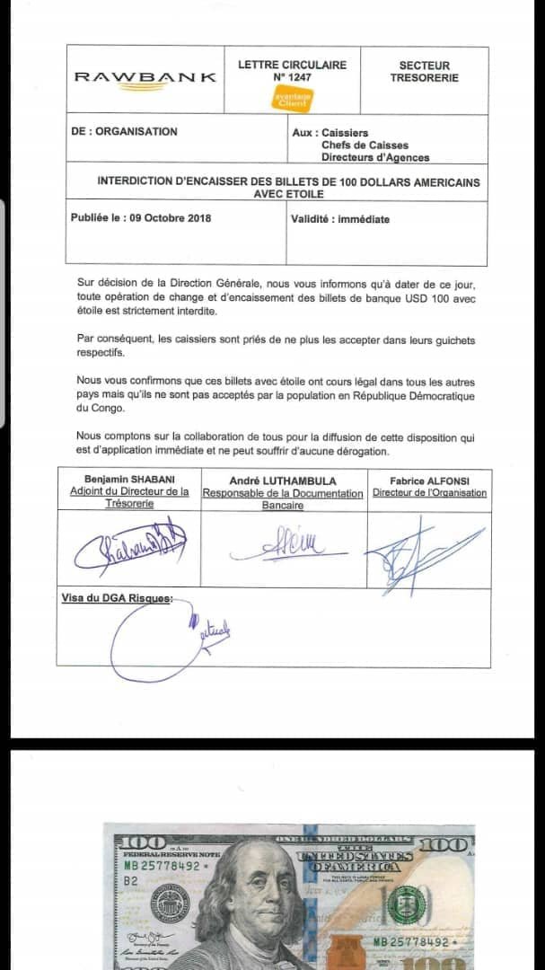 ACB COMMUNIQUE - 100 USD AVEC ETOILE