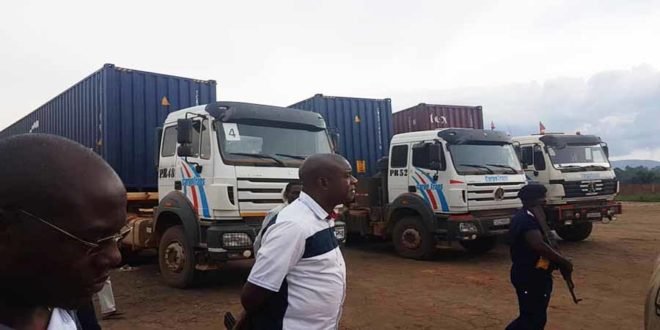 ITURI réception des matériels électoraux dans le hub principal de Bunia