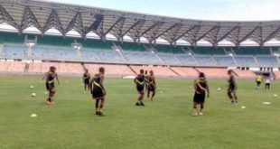 Les Léopards U-20 au Maroc, lors de la séance d'entraînement