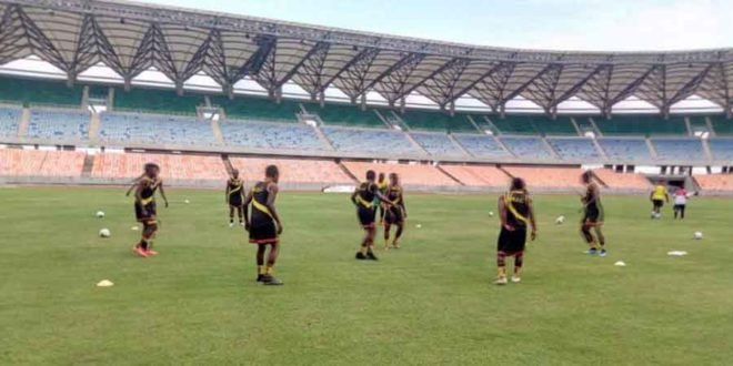 Les Léopards U-20 au Maroc, lors de la séance d'entraînement