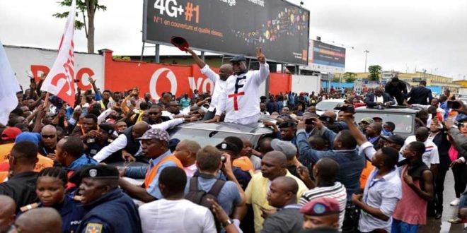 Vital Kamerhe et Félix Tshisekedi lors de leur retour à Kinshasa