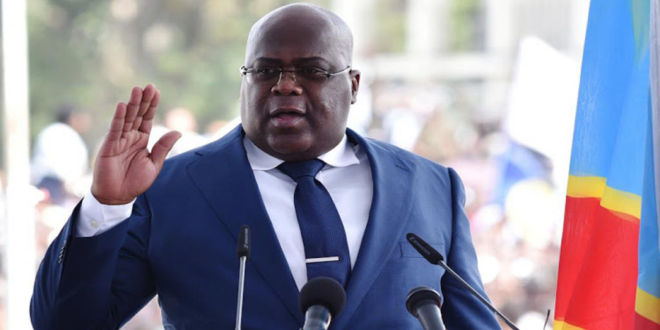 Félix Tshisekedi, le nouveau président de la Republique démocratique du Congo, lors de sa prestation de serment à Kinshasa, le 24 Janvier 2019