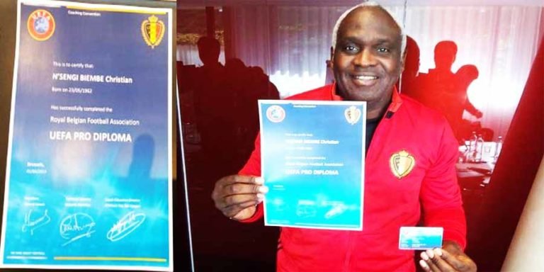 Le coach Christian N'sengi Biembe aux anges après avoir décroché sa Licence UEFA Pro