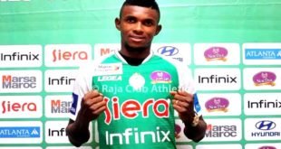 Fabrice Ngoma sous les couleurs de sa nouvelle formation, Raja Club Athletic de Casablanca