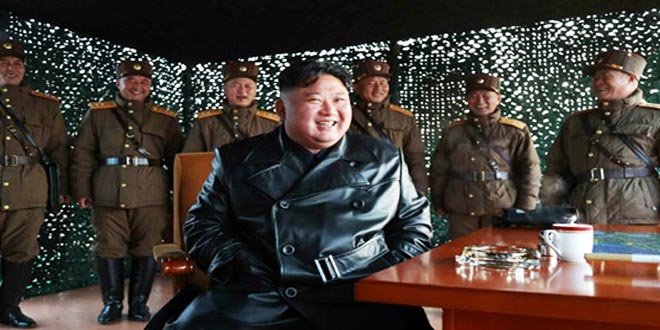 KIM JONG UN au tir de démonstration d’un engin guidé tactique