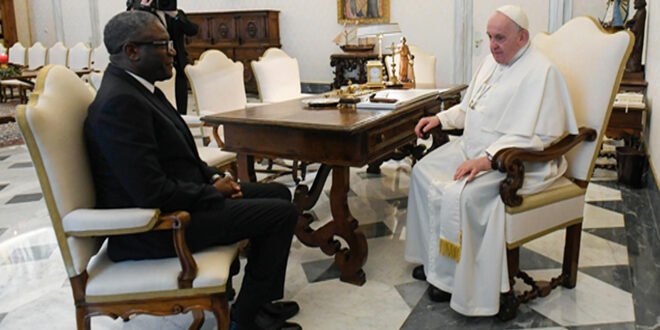 Dr Mukwege et Pape FRANCOIS