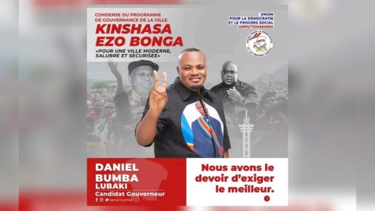 Gouvernorat Kinshasa : Daniel Bumba de l'UDPS porte sa candidature pour la modernité et tordre le cou à l'insalubrité, l'insécurité